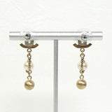 シャネル ココマーク フェイクパール ストーン ピアス GP - NEWSED