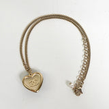 シャネル ココマーク ハート ラインストーン フェイクパール ネックレス GP ゴールド / ブラック - NEWSED