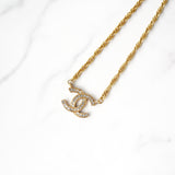 シャネル ココマーク ラインストーン ネックレス GPゴールド - NEWSED