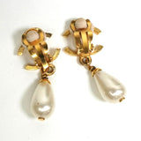 シャネル ココマーク ティアドロップ フェイクパール イヤリング GP ゴールド - NEWSED