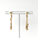 シャネル ココマーク ラインストーン フープ ピアス GP ブラック / ホワイト - NEWSED