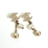 シャネル ココマーク フェイクパール ストーン ピアス GP - NEWSED