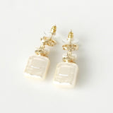 シャネル ココマーク スター 香水ボトル ラインストーン パール ピアス GPゴールド - NEWSED