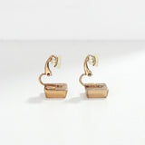 シャネル ココマーク スクエア イヤリング GP / ブラック - NEWSED