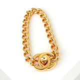 シャネル ココマーク ターンロック チェーンブレスレット GP ゴールド - NEWSED