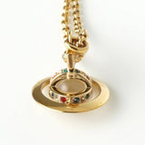 ヴィヴィアン ウエストウッド ミニオーブ ラインストーン GP ゴールド ネックレス 箱付き - NEWSED