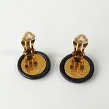 シャネル ロゴ イヤリング ブラック / GP ゴールド - NEWSED