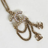 シャネル ココマーク ラインストーン フェイクパール ネックレス GP ゴールド - NEWSED