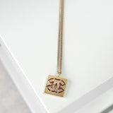 シャネル ココマーク スクエア ラインストーン ネックレス GP - NEWSED