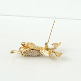 クリスチャン ディオール ヴィンテージ カエル モチーフ ラインストーン GP ゴールド ブローチ - NEWSED