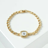 クリスチャン ディオール ヴィンテージ ロゴ スクエア チェーン ブレスレット GP - NEWSED