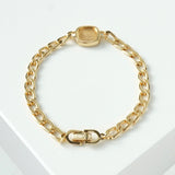 クリスチャン ディオール ヴィンテージ ロゴ スクエア チェーン ブレスレット GP - NEWSED