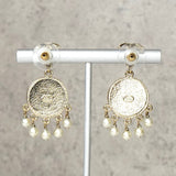 シャネル ココマーク カラーストーン フェイクパール ピアス GPゴールド - NEWSED