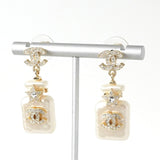 シャネル ココマーク スター 香水ボトル ラインストーン パール ピアス GPゴールド - NEWSED