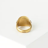 クリスチャン ディオール ロゴ ラインストーン リング GP / ブラック Mサイズ 11.5号 箱付き - NEWSED