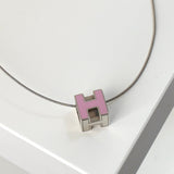 エルメス カージュドアッシュ Hキューブ ネックレス シルバー / ピンク - NEWSED
