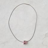 エルメス カージュドアッシュ Hキューブ ネックレス シルバー / ピンク - NEWSED