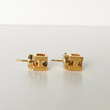 エルメス ミニ カージュドアッシュ Hキューブ ピアス ゴールド / オレンジ 箱付き - NEWSED