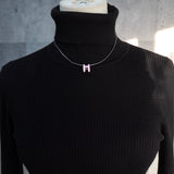 エルメス ポップアッシュ H ネックレス シルバー / ピンク - NEWSED