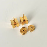 エルメス ミニ カージュドアッシュ Hキューブ ピアス ゴールド / オレンジ 箱付き - NEWSED