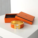 エルメス クリッククラックH PM バングル ゴールド/オレンジ 箱付き - NEWSED