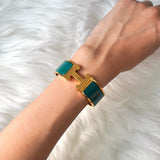 エルメス クリッククラックH PM バングル ゴールド/ブルー 箱付き - NEWSED