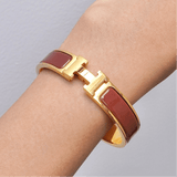 エルメス クリッククラックH PM バングル GP ゴールド / ブラウン - NEWSED