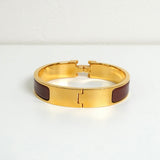 エルメス クリッククラックH PM バングル GP ゴールド / ブラウン - NEWSED