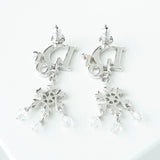 ディオール ロゴ ラインストーン スノー クリスタル ピアス シルバー