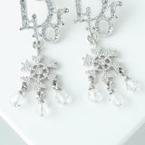 ディオール ロゴ ラインストーン スノー クリスタル ピアス シルバー