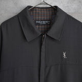 イヴサンローラン YSLロゴ ブルゾン グレー