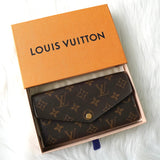 ルイ ヴィトン モノグラム ボルトフォイユ・サラ ローズ・バレリーヌ ICチップ内蔵 長財布 二つ折り財布 ブラウン M62235 - NEWSED