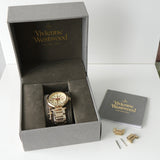 ヴィヴィアン ウエストウッド ケンジントンII オーブロゴ クォーツ 腕時計 シャンパンダイヤル ゴールドステンレススチール VV006KGD 動作品 - NEWSED