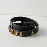 ディオール J'ADIOR ジャディオール レザー ブレスレット チョーカー ブラック - NEWSED