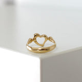 ティファニー オープンハート イエローゴールド K18 ダイヤ 指輪 リング 5.5号 磨き済み - NEWSED