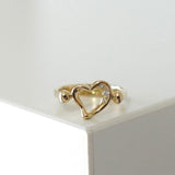 ティファニー オープンハート イエローゴールド K18 ダイヤ 指輪 リング 5.5号 磨き済み - NEWSED