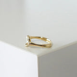 ティファニー オープンハート イエローゴールド K18 ダイヤ 指輪 リング 5.5号 磨き済み - NEWSED