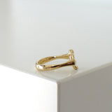 ティファニー オープンハート イエローゴールド K18 ダイヤ 指輪 リング 5.5号 磨き済み - NEWSED