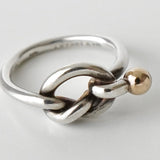 ティファニー ラブノット K18 × SV925 指輪 リング ゴールド 750 18金 シルバー 9号 - NEWSED