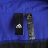 アディダス ナイロンジャケット ロゴプリント ブラック×ブルー Lサイズ - NEWSED