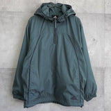 アディダス アノラックパーカー ロゴ刺繍 ハーフジップ グリーン L相当 - NEWSED