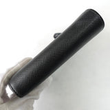 プラダ サフィアーノ レザー 二つ折り財布 コンパクトウォレット トライアングルロゴ L字ファスナー ブラック - NEWSED