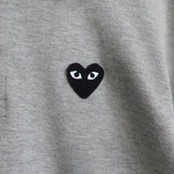 プレイ コムデギャルソン ハートロゴパッチ 半袖ポロシャツ グレー LLサイズ AD2008 - NEWSED