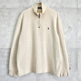 ポロラルフローレン ハーフジップ ハイネック スウェット アイボリー L〜XL相当 - NEWSED