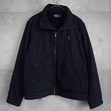 ポロバイラルフローレン ナイロンジャケット ブルゾン フリース裏地 ハイネック ネイビー Mサイズ - NEWSED