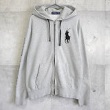 ポロラルフローレン ジップアップ パーカー ビッグポニー グレー Mサイズ - NEWSED