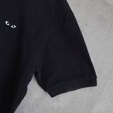 プレイ コムデギャルソン ハートロゴパッチ 半袖ポロシャツ ブラック Mサイズ AD2007 - NEWSED