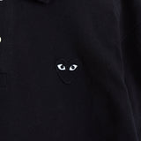 プレイ コムデギャルソン ハートロゴパッチ 半袖ポロシャツ ブラック Mサイズ AD2007 - NEWSED