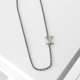 ルイ ヴィトン ロゴ ブラック シルバー ネックレス ペンダント M01097 D10233 - NEWSED