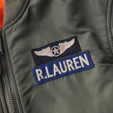 ラルフローレン パッチワーク リバーシブル MA - 1 カーキ / オレンジ - NEWSED